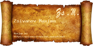 Zsivanov Maxima névjegykártya